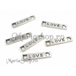Link argintiu love 22X4.5mm x2